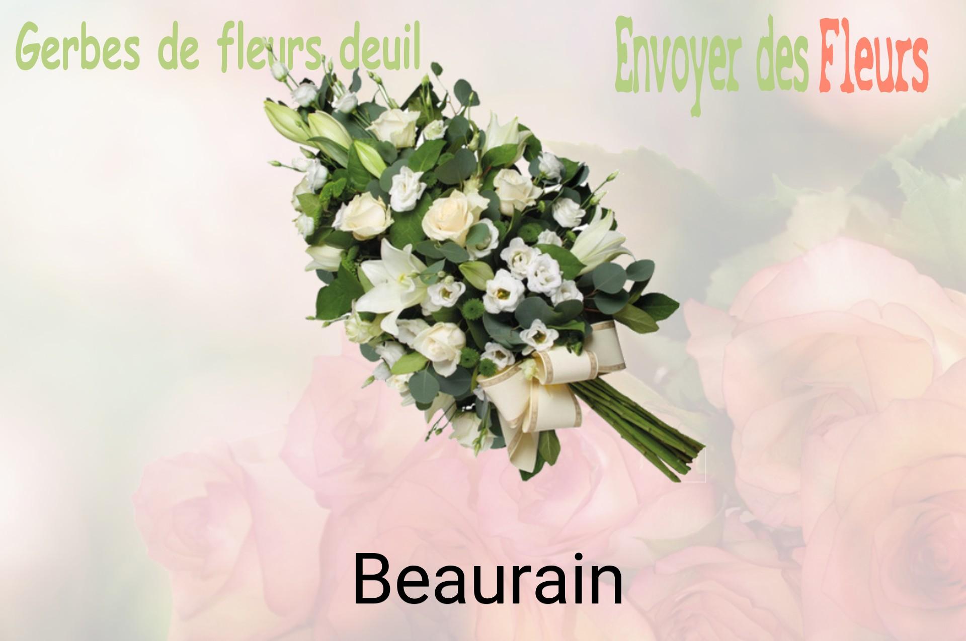 Gerbe de fleurs de deuil livrée à Beaurain